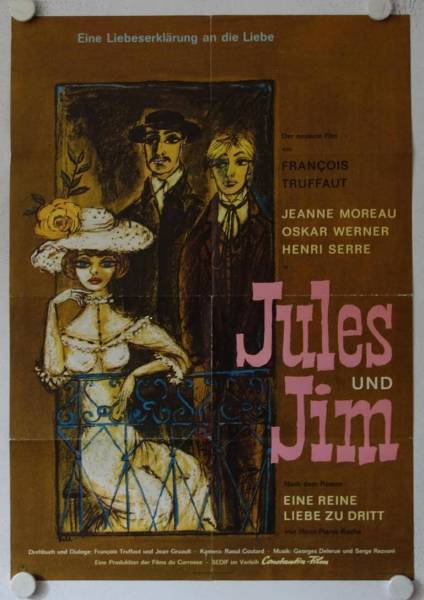 Jules und Jim originales deutsches Filmplakat